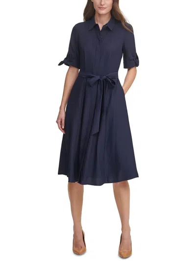 Calvin Klein Womens Knit Midi Midi Dress In Blue