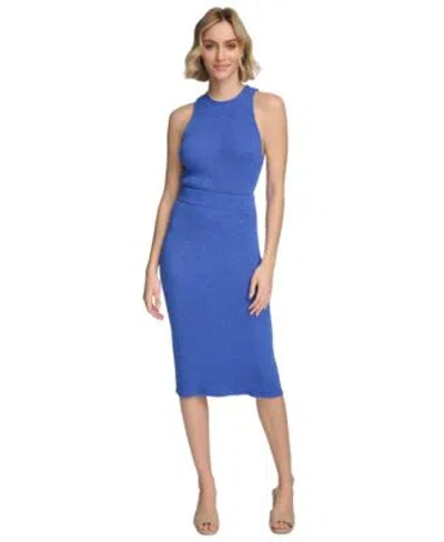 Calvin Klein Womens Knit Tank Pencil Skirt In Dazzling Blue