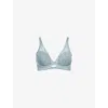 Calvin Klein Womens Sensual Push-up Stretch-lace Bra Lead In Lead