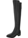CALVIN KLEIN WOMENS LEATHER MIXED MEDIA OVER-THE-KNEE BOOTS