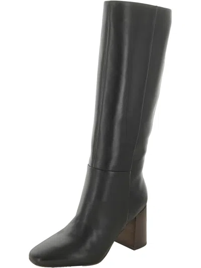 Calvin Klein Womens Leather Tall Knee-high Boots In Black