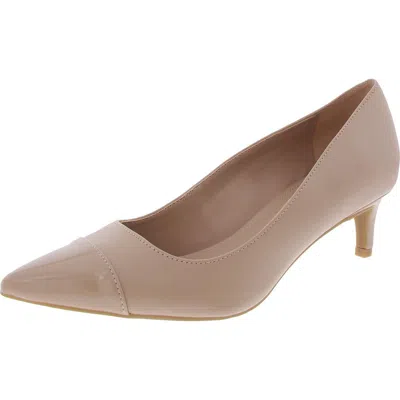 Calvin Klein Womens Leather Trim Man Made Kitten Heels In Pink