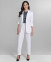 Calvin Klein Womens Linen Blend One Button Blazer Slim Leg Pants