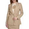 Calvin Klein Womens Linen Cinched One-button Blazer In Beige