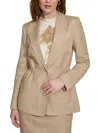 Calvin Klein Womens Linen Cinched One-button Blazer In Multi