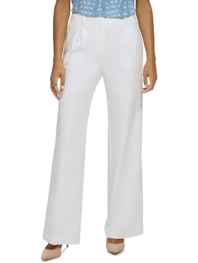 Calvin Klein Knitted Wide-leg Trousers In White