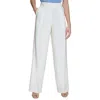 Shop Calvin Klein Womens Linen Pleated Wide Leg Pants In White