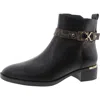 Calvin Klein Womens Logo Faux Leather Ankle Boots