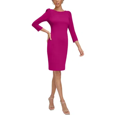 Calvin Klein Womens Long Sleeve Knee Length Wear To Work Dress In Cerise