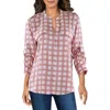 Calvin Klein Womens Mandarin Collar Pocket Button-down Top