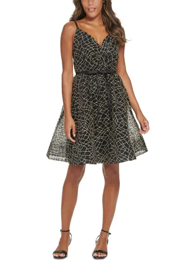 Calvin Klein Womens Mesh Embroidered Cocktail And Party Dress In Multi