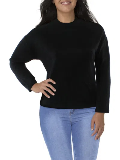 Calvin Klein Womens Metallic Crewneck Pullover Sweater In Black