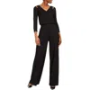 Calvin Klein Womens Metallic Cut-out Jumpsuit In Black
