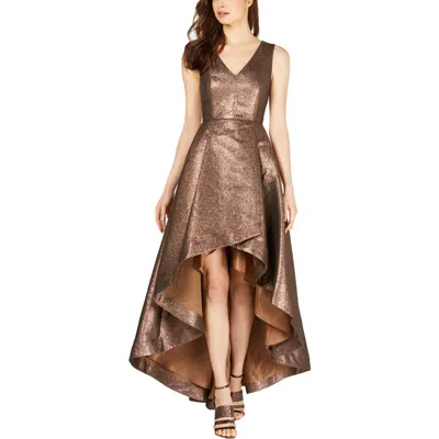 Calvin Klein Womens Metallic Hi-low Evening Dress