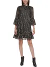 Calvin Klein Womens Metallic Mini Shift Dress In Multi