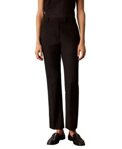 Calvin Klein Womens Mid Rise Straight Leg Ankle Pants In Black