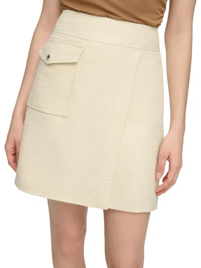 Calvin Klein Womens Mini Faux-wrap Wrap Skirt In Multi