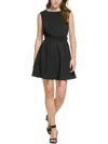 CALVIN KLEIN WOMENS MINI POLYESTER FIT & FLARE DRESS