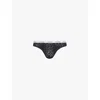Calvin Klein Womens Black Modern Logo-embroidered Stretch-lace Briefs Xs In Black