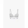Calvin Klein Modern Cotton Collection Lightly Lined Cotton Blend Triangle Bralette In Grey Heather