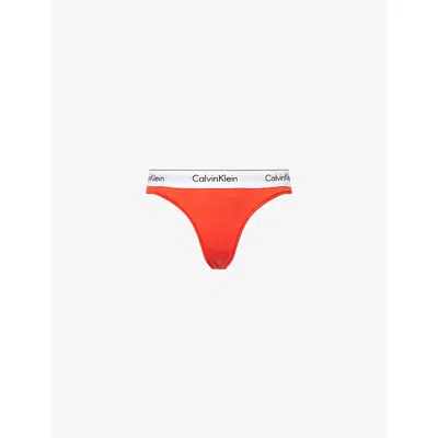 Calvin Klein Womens Molten Icon Modal Cotton-blend Thong