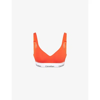 Calvin Klein Womens Molten Icon Modal Lift Cotton-blend Bralette
