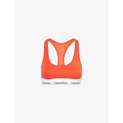 Calvin Klein Womens Icon Modal Scoop-neck Cotton-jersey Bralette Molten