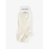 Calvin Klein Womens Off White Pack Of Two Stretch-mesh Ankle Socks