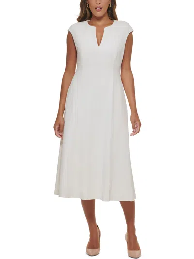 Calvin Klein Womens Office Career Sheath Dress In White