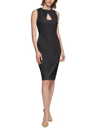 Calvin Klein Womens Office Knee-length Wear To Work Dress In Black