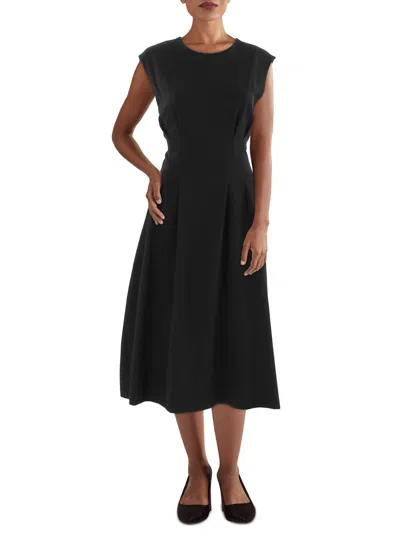 Calvin Klein Womens Office Midi Wear To Work Dress In Black