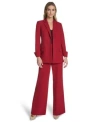 Calvin Klein Womens Open Front Jacket Straight Leg Pant In Red