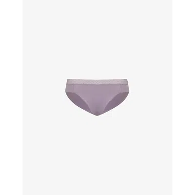 Calvin Klein Womens  Seductive Comfort Light Logo-print Stretch-woven Bikini Brief In Orchid Bliss