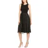 Calvin Klein Womens Party Knee Fit & Flare Dress In Black
