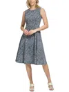CALVIN KLEIN WOMENS PARTY KNEE-LENGTH FIT & FLARE DRESS