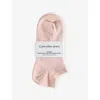 Calvin Klein Womens Peach/white Branded Pack Of Two Cotton-blend Ankle Socks