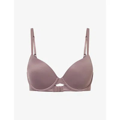 Calvin Klein Womens Perfectly Fit Push-up T-shirt Bra Botanical Brown