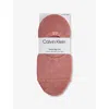 Calvin Klein Womens Pink Combo Footie High-cut Pack Of Two Mesh Liner Socks