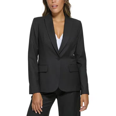 Calvin Klein Womens Pinstripe Polyester One-button Blazer