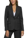 Calvin Klein Womens Pinstripe Polyester One-button Blazer In Black