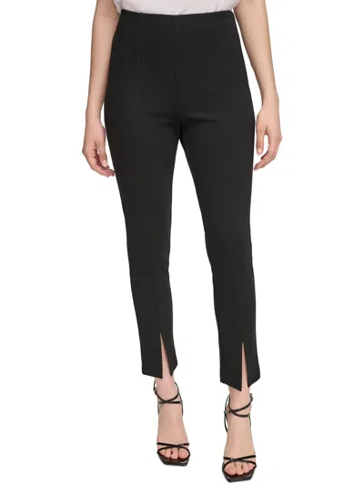 Calvin Klein Womens Pintuck Business Ankle Pants In Black