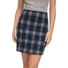 Calvin Klein Womens Plaid Lined Mini Skirt In Blue