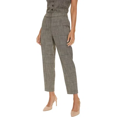 Calvin Klein Womens Plaid Polyester Ankle Pants In Blck Multi