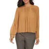 Calvin Klein Womens Pleated Chiffon Blouse In Multi