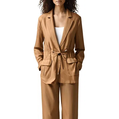 Calvin Klein Womens Pocket Linen Blazer