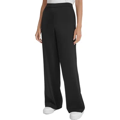 Calvin Klein Womens Pocket Satin Wide Leg Pants In Black
