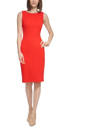 Calvin Klein Womens Polyester Sheath Dress In Red