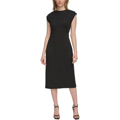 Calvin Klein Womens Ponte Midi Sheath Dress In Black