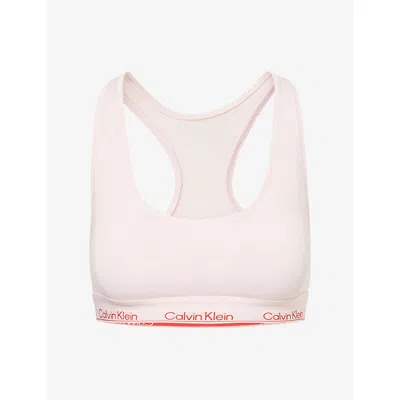 Calvin Klein Womens Potpourri Icon Logo-underband Cotton And Modal-blend Bralette In Purple