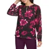 Calvin Klein Womens Printed Chiffon Blouse In Multi